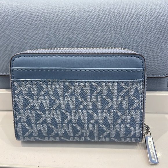 Michael Kors Jet Set Travel Medium Zip Around Card Case Chambray Multi - Picture 13 of 16